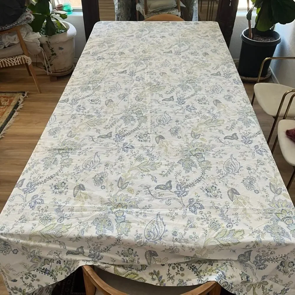 Pottery Barn Annie Paisley 100% Cotton King Flat Sheet